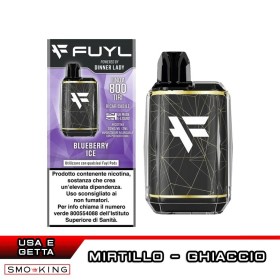 FUYL Vape Kit Batteria Ricaricabile 500mAh + Pod BLUEBERRY ICE Dinner Lady