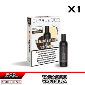 TABACCO VANIGLIA BUBBLE DUO Pod Usa e Getta VAPORART 1 Pezzo