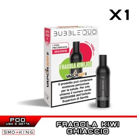 FRAGOLA KIWI ICE BUBBLE DUO Pod Usa e Getta VAPORART 1 Pezzo
