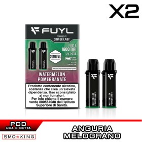 WATERMELON POMEGRANATE Fuyl Pod Usa e Getta Dinner Lady 2 Pezzi Anguria Melograno