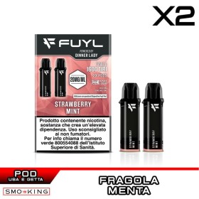 STRAWBERRY MINT Fuyl Pod Usa e Getta Dinner Lady 2 Pezzi Fragola Menta