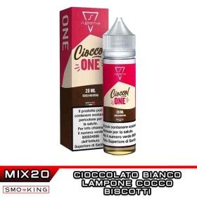 CioccolONE Mix&Vape 20 ml Suprem-e Biscotto Lampone Cioccolato bianco Cocco