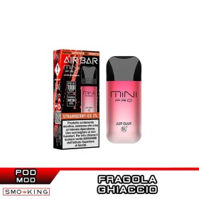 AIR BAR MINI PRO Kit Batteria Ricaricabile 600mAh + Pod STRAWBERRY ICE AirBar