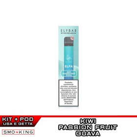 ELFA Kit Batteria Ricaricabile 500mAh + Pod Kiwi Passion Fruit Guava Elfbar