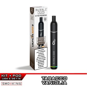 BUBBLE DUO Kit Batteria Ricaricabile 650mAh + Pod TABACCO VANIGLIA Vaporart