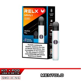 RELX INFINITY 2 Kit Ricaricabile 440mAh (WHITE PEARL GLITTER) + Pod MENTHOL PLUS Mentolo
