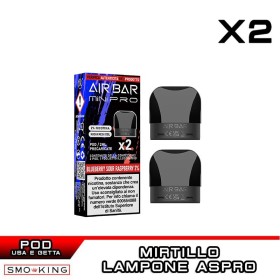BLUBERRY SOUR RASPBERRY MINI PRO Pod Precaricata AIRBAR 2 Pezzi Mirtillo Lampone