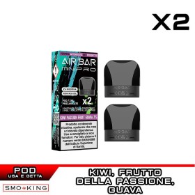 KIWI PASSION FRUIT GUAVA AIR BAR MINI PRO Pod Precaricata AIRBAR 2 Pezzi Frutto Passione Kiwi Guava