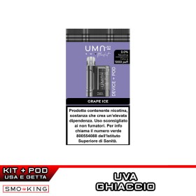 UMA SWAP POCKET Kit Batteria Ricaricabile 500mAh + Pod GRAPE ICE UMA.mi