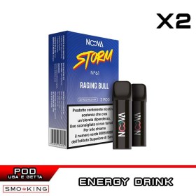 RAGING BULL N.61 Storm Pod Usa e Getta NOOVA 2 Pezzi Energy Drink