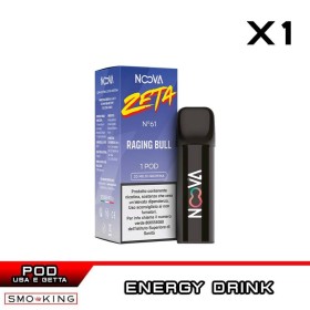 RAGING BULL N.61 ZETA Pod Usa e Getta NOOVA 1 Pezzo Energy Drink