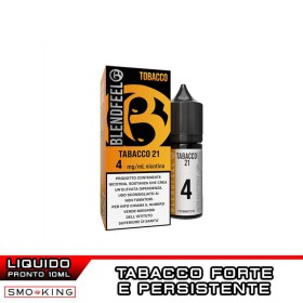 TABACCO 21 10ml Liquido Pronto Nicotina BLENDFEEL Tabacco Biscotto Cocco Burro d'Arachidi
