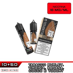CURIOSO SOLO X60 Liquido Shot 10ml (10+50) BLENDFEEL Tabacco Virginia Burley Banana Cocco Yogurt
