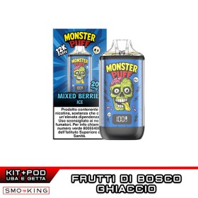 MONSTER PUFF Kit Batteria Ricaricabile 1000mAh + Pod MIXED BERRIES ICE