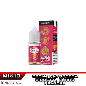 BISQUIT CREAM STRAWBERRY Mix&Vape 10+10 ml King Liquid Biscotto Crema pasticcera Burro Fragola