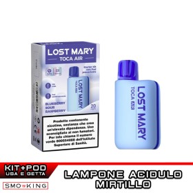 Lost Mary TOCA AIR PRO Kit Batteria Ricaricabile 750mAh ICE BLUE + Pod BLUEBERRY SOUR RASPBERRY Elfbar
