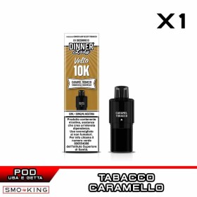 CARAMEL TOBACCO Velto K10 Pod Usa e Getta 10ml Dinner Lady 1 Pezzo Tabacco Caramello