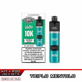 VELTO 10K Starter Kit 850mAh + Pod TRIPLE MENTHOL Dinner Lady