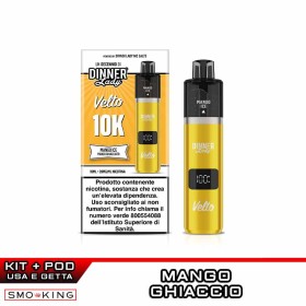 VELTO 10K Kit Batteria Ricaricabile 850mAh + Pod MANGO ICE Dinner Lady (10000 Puff)