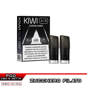 COTTON CANDY Pod Precaricate KIWI AIR 2 Pezzi Zucchero Filato