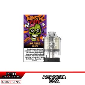ORANGE GRAPE Pod Usa e Getta MONSTER PUFF 1 Pezzo Arancia Uva