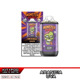 MONSTER PUFF Kit Batteria Ricaricabile 1000mAh + Pod ORANGE GRAPE