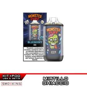 MONSTER PUFF Kit Batteria Ricaricabile 1000mAh + Pod BLUEBERRY ICE