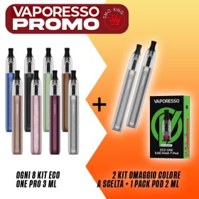 PROMO ECO ONE PRO 3ML 8 KIT + 2 KIT + 1 PACK MESH-T POD OMAGGIO by Vaporesso