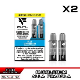 BLUE STRAWBERRY Fuyl 1200 Pod Usa e Getta DINNER LADY 2 Pezzi Bubble Gum Fragola