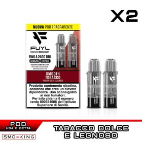SMOOTH TOBACCO Fuyl 1200 Pod Usa e Getta DINNER LADY 2 Pezzi Tabacco