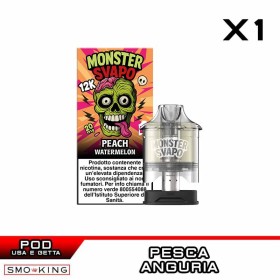 PEACH WATERMELON Pod Usa e Getta MONSTER SVAPO 1 Pezzo Anguria Pesca