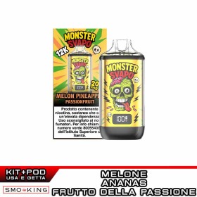 MONSTER SVAPO Kit Batteria Ricaricabile 1000mAh + Pod MELON PINEAPPLE PASSION FRUIT