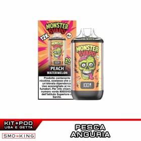 MONSTER SVAPO Kit Batteria Ricaricabile 1000mAh + Pod PEACH WATERMELON
