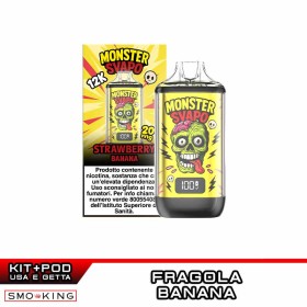 MONSTER SVAPO Kit Batteria Ricaricabile 1000mAh + Pod STRAWBERRY BANANA