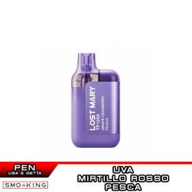 GRAPE CRANBERRY PEACH Lost Mary TP1000 Sigaretta Usa e Getta Elfbar - 1000 Puff Uva Mirtillo Rosso Pesca