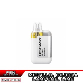 META MOON Lost Mary TP1000 Sigaretta Usa e Getta Elfbar - 1000 Puff Mirtillo Ciliegia Lampone Lime