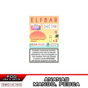 ELFA Pineapple Peach Mango SUMMER EDITION 2026 Pod Usa e Getta Elfbar 2 Pezzi Ananas Mango Pesca