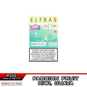 ELFA Kiwi Passion Fruit Guava SUMMER EDITION 2026 Pod Usa e Getta Elfbar 2 Pezzi Guava Kiwi Frutto della Passione