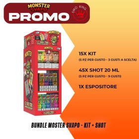PROMO PACK MONSTER SVAPO KIT & SHOT (15 KIT - 45 SHOT) + ESPOSITORE