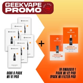 PROMO WENAX M1 v1 POD 6 +1 POD M1 v2 +1 POD M1 FILTERED Version by GEEKVAPE