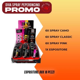 PROMO BUNDLE DI.VA SPRAY PEPERONCINO x 18 + ESPOSITORE DI.VA