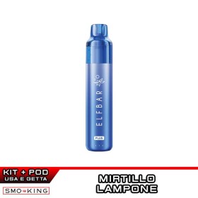 ELFBAR PLUS Kit BLU + Pod Precaricata BLUEBERRY SOUR RASPBERRY 12K Puff (2ml+8ml) ELFBAR Mirtillo Lampone Aspro