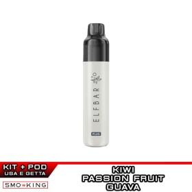 ELFBAR PLUS Kit BIANCO + Pod Precaricata KIWI PASSION FRUIT GUAVA 12K Puff (2ml+8ml) ELFBAR Guava Kiwi Frutto della Passione
