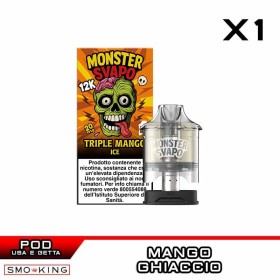 TRIPLE MANGO ICE Pod Usa e Getta MONSTER SVAPO 1 Pezzo Mango Ghiaccio