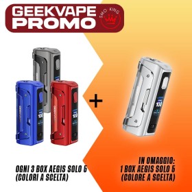 PROMO AEGIS SOLO 5 BOX MOD 3 +1 KIT OMAGGIO GEEKVAPE