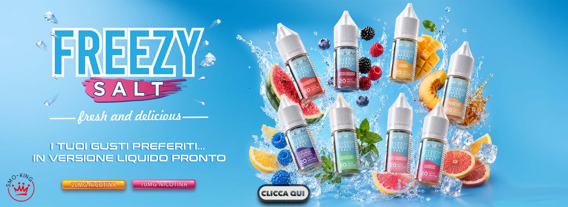 FlavourAge FREEZY NIC SALT Liquidi Pronti 10ml Sali di Nicotina 1% - 2%
