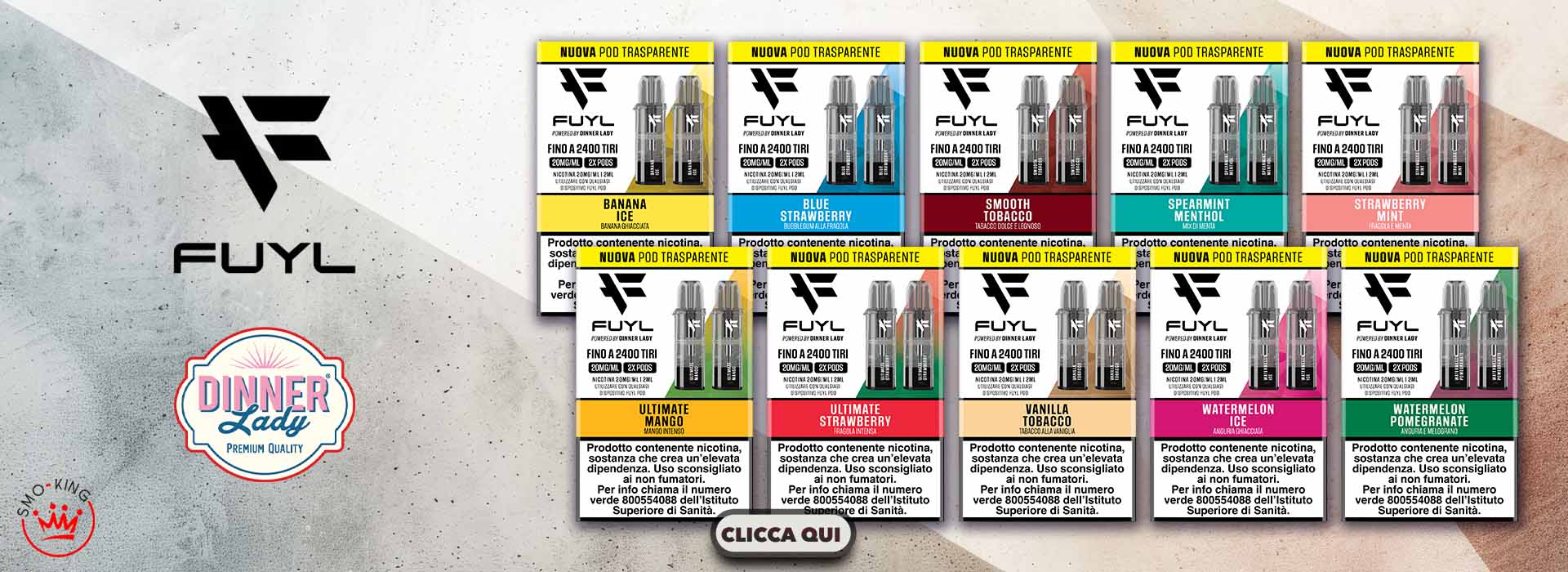 FUYL 1200 PUFF Dinner Lady POD Prefilled 2ml 2pz