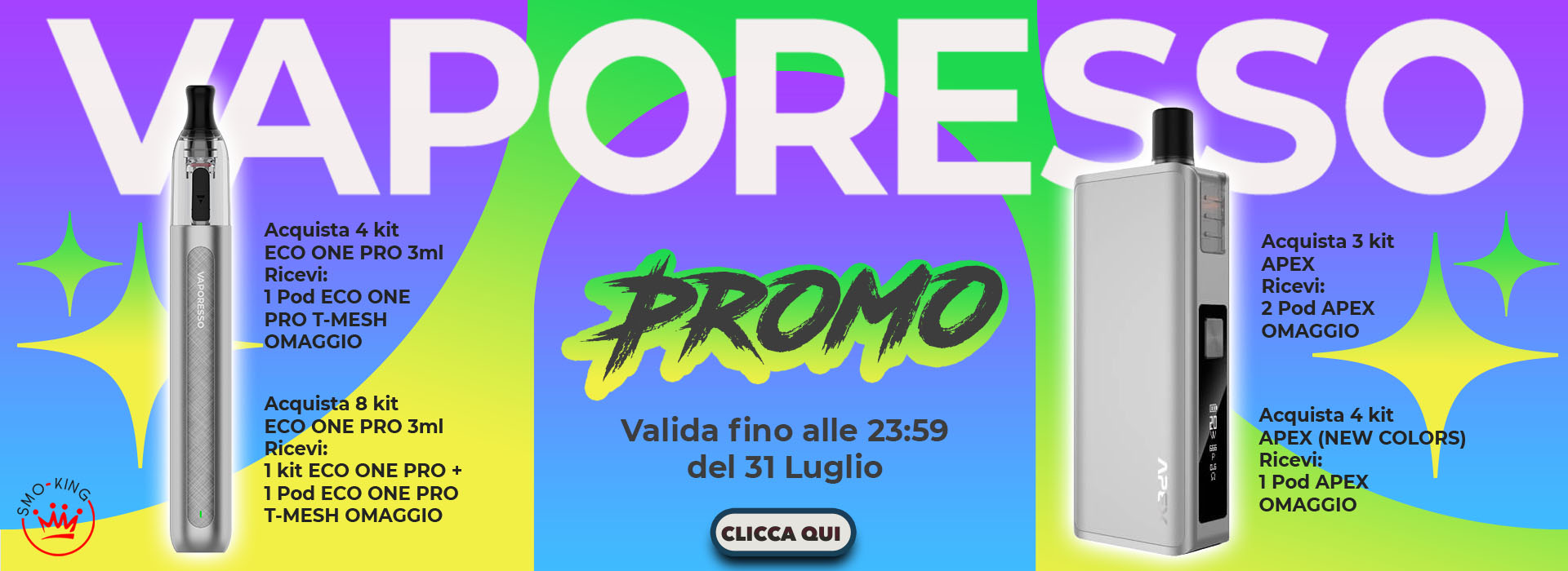 VAPORESSO PROMO Luglio 2026 - APEX | ECO ONE PRO 3ml