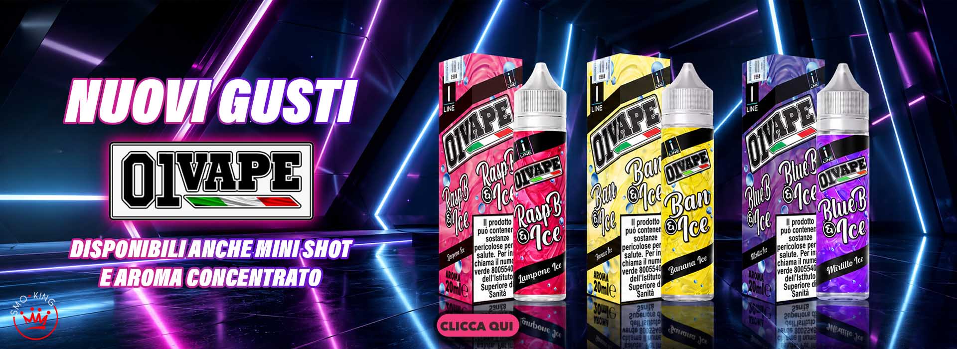Ingrosso 01VAPE Nuovi Gusti – SHOT - MINI SHOT - AROMI CONCENTRATI