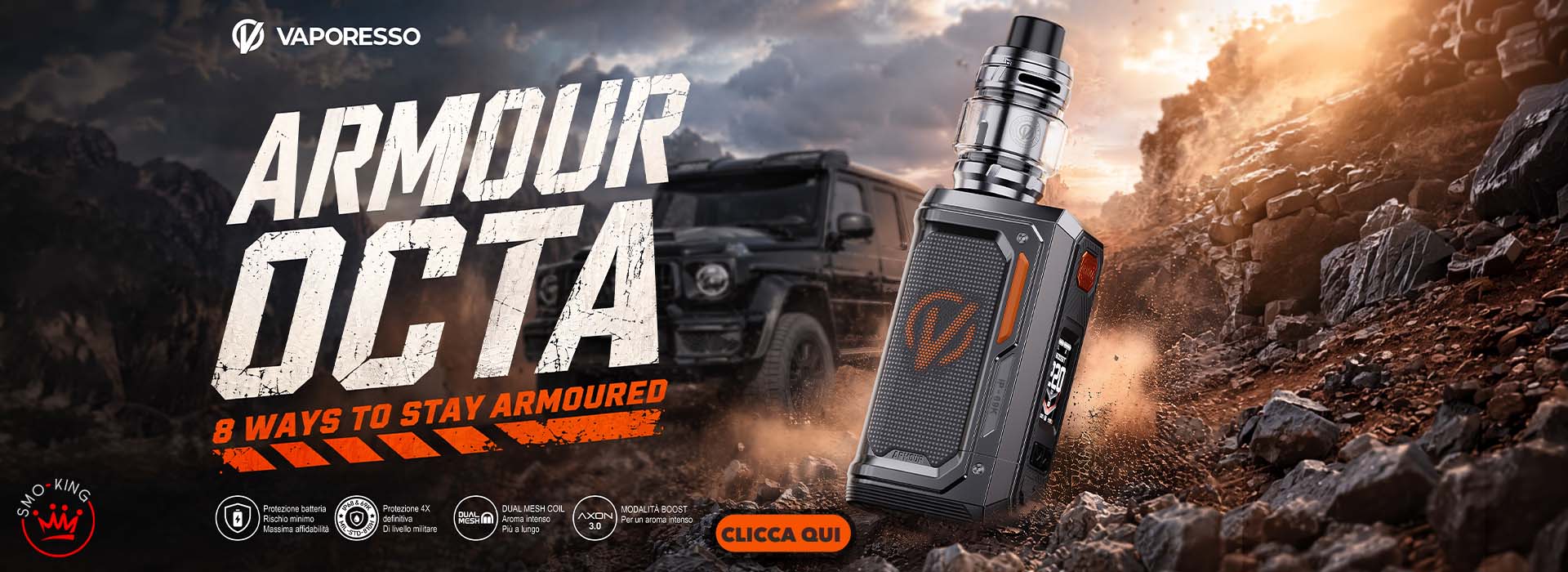 Vaporesso ARMOUR OCTA Kit Completo 220W I TANK T Dual Mesh 6ml